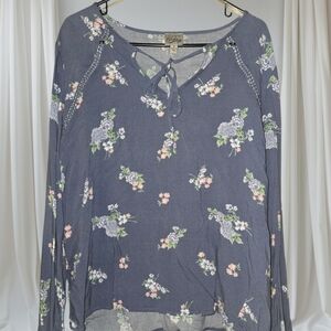 Cosmo Vintage Navy Floral Blouse